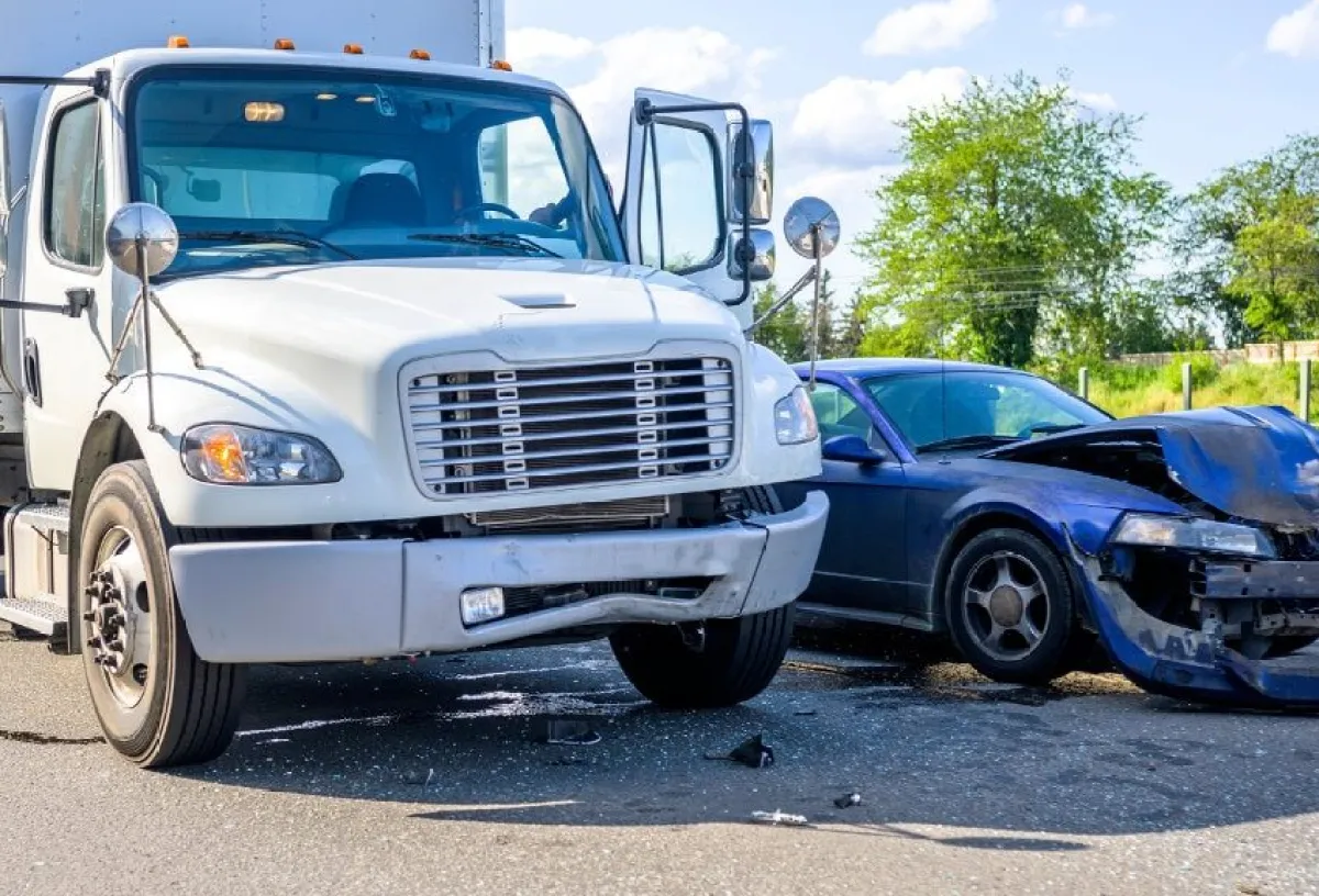 Commercial Truck Collision Scene