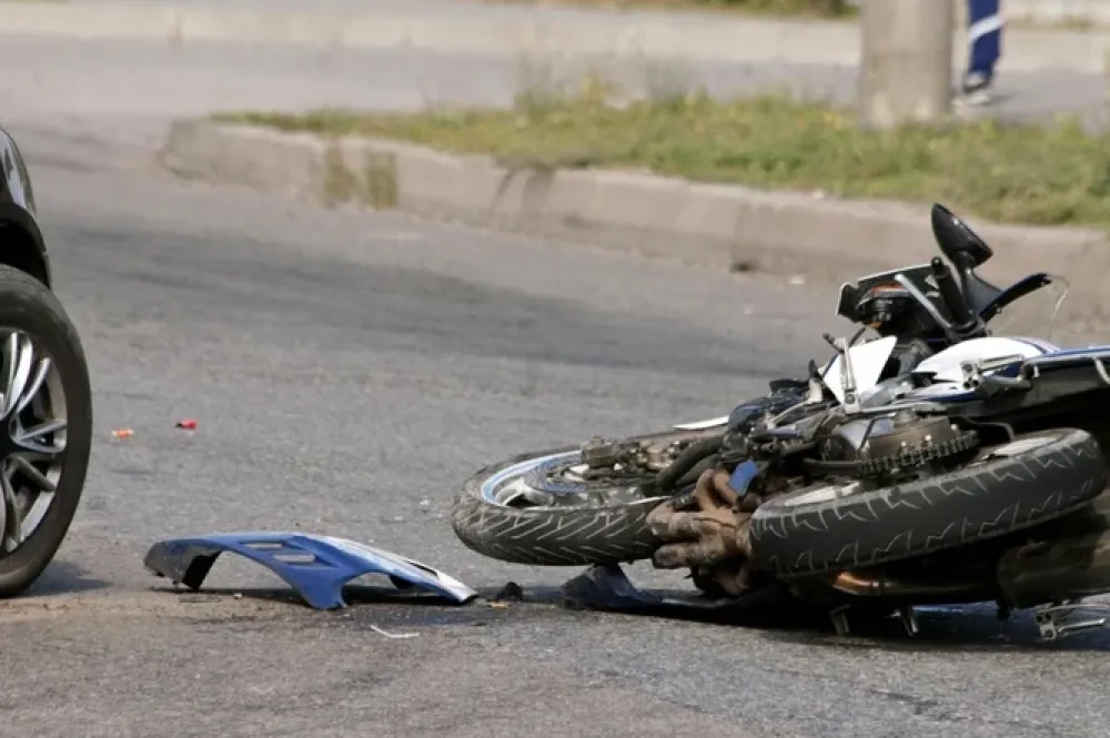 Motorcycle on Road Scene